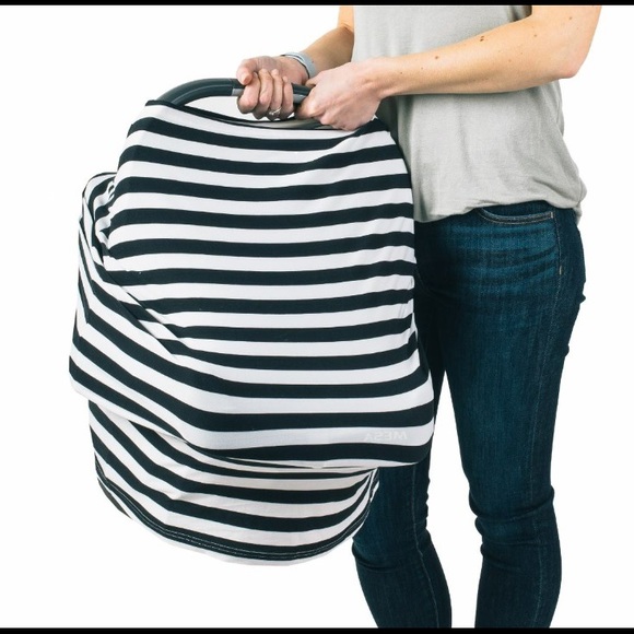 New Black/ White Stripe Car Seat/ Nursing Cover - Picture 1 of 1